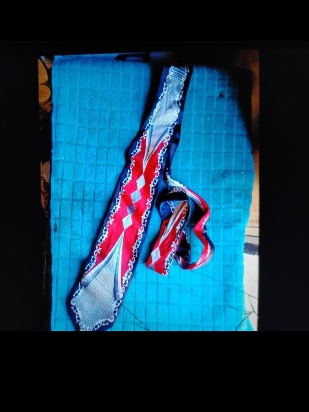 Classic Red and Navy Woven Men's Necktie